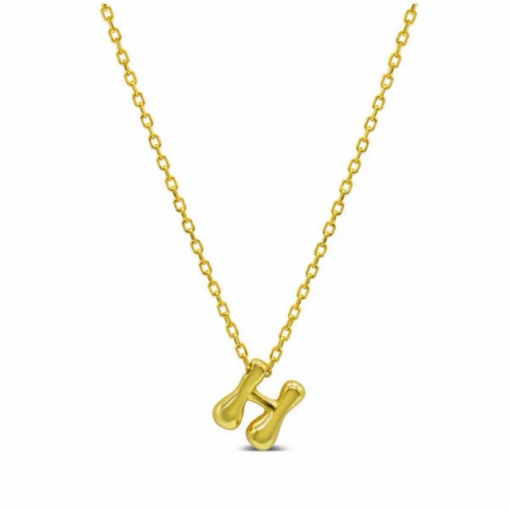 Gold Initial H Necklace